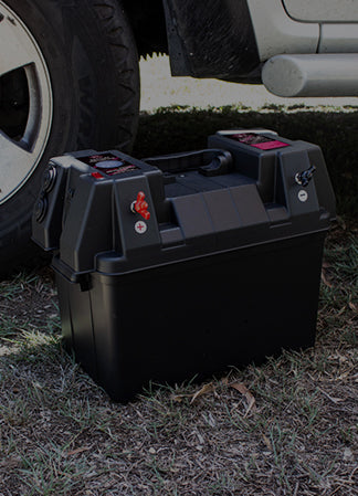 NEW Portable Battery Box with Voltage Meter & 12V Power Accessories