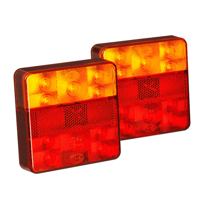 KT 100x100mm LED Trailer Lights – 12V, ADR Approved (Pair)