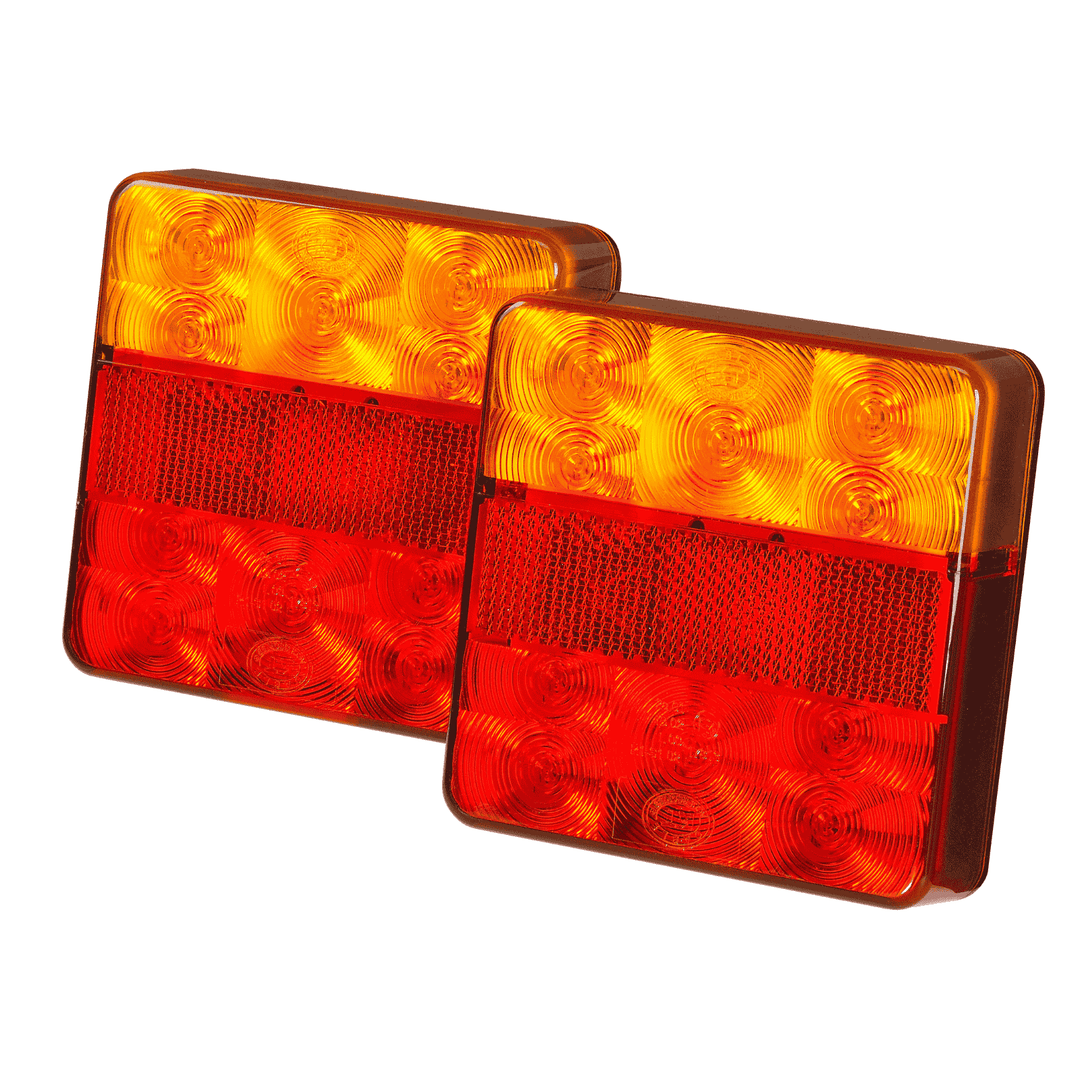 KT 100x100mm LED Trailer Lights – 12V, ADR Approved (Pair)