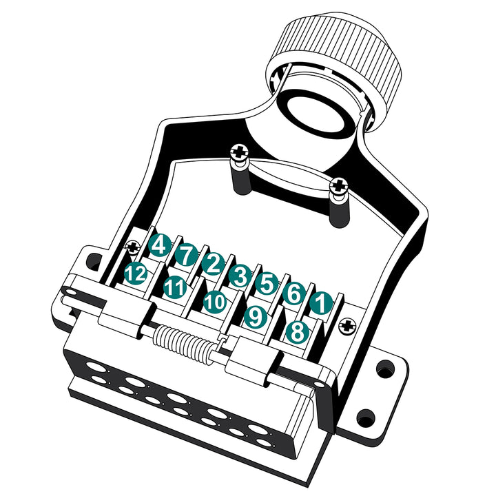 12-Pin Flat Metal Trailer Socket