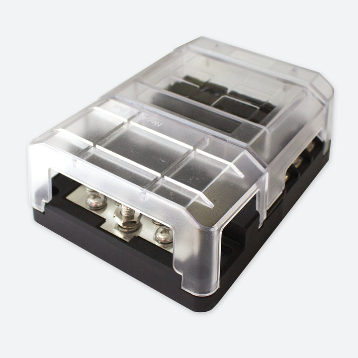6 Gang Fuse Box with LED Indicator for Faulty Fuses - Negative Bus