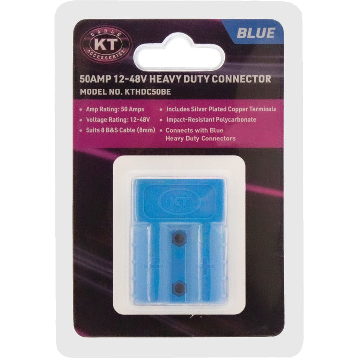 Heavy Duty Connector 50Amp Blue Pins Suit 8mm