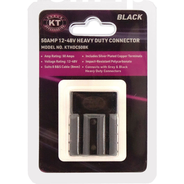 50A 12-48V Heavy Duty Connector Black Single Pack